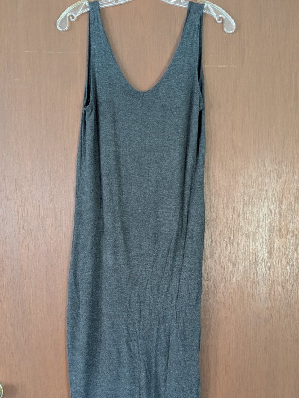 Gray/green tank midi dress
